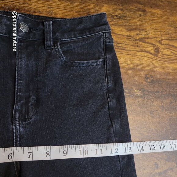 American Eagle Jeans 2 R Jegging Super Hi Rise 360 Next Level Stretch Black Wash - Picture 8 of 12